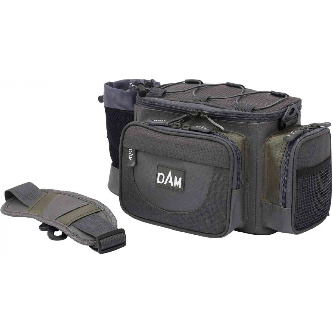 Farbe olivgrün-grau und Schultertasche mit 3 Zubehörboxen Dam Hip & Shoulder Bag Hüft 